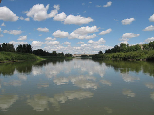 View from the ferry, mid-river
