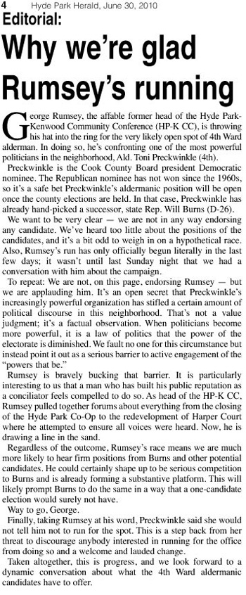 Hyde Park Herald Editorial