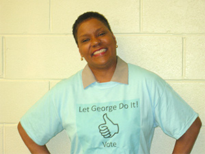 Joanne Howard sports a George Tshirt